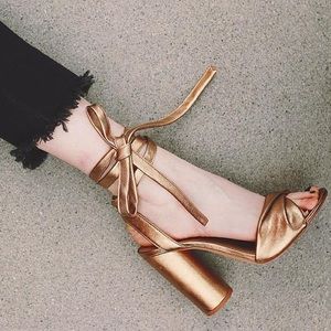 Steve Madden gold wrap heels Clary